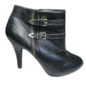 ME TOO Women’s Lawn Bootie Real Leather Side Zipper Heel 4.5” Size 9.5